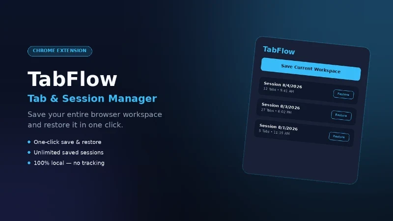 TabFlow β Tab & Session Manager for Chrome